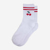 Women's Sporty Socks - White, Cherries - Hauslife