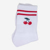 Women's Sporty Socks - White, Cherries - Hauslife