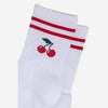 Women's Sporty Socks - White, Cherries - Hauslife