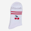 Women's Sporty Socks - White, Cherries - Hauslife