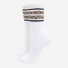 Women's Sporty Socks - White, Leopard Stripe - Hauslife