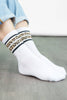 Women's Sporty Socks - White, Leopard Stripe - Hauslife