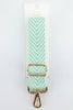 Woven Chevron Print Bag strap in Mint Green - Hauslife