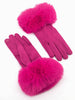 Zara Faux Fur Cuff Gloves - Fuchsia, Velvet - Hauslife